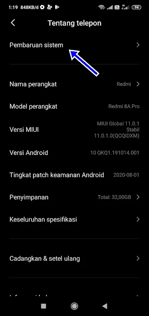 Update Xiaomi Redmi 8a Pro Miui 12